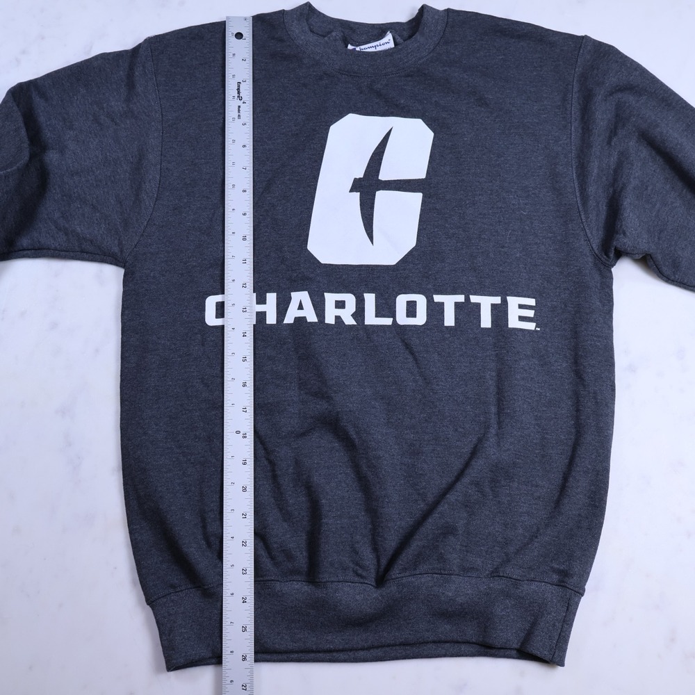 Champion UNC Charlotte 49ers Sweatshirt Small Charcoal Gray Men Women - Picture 4 of 8